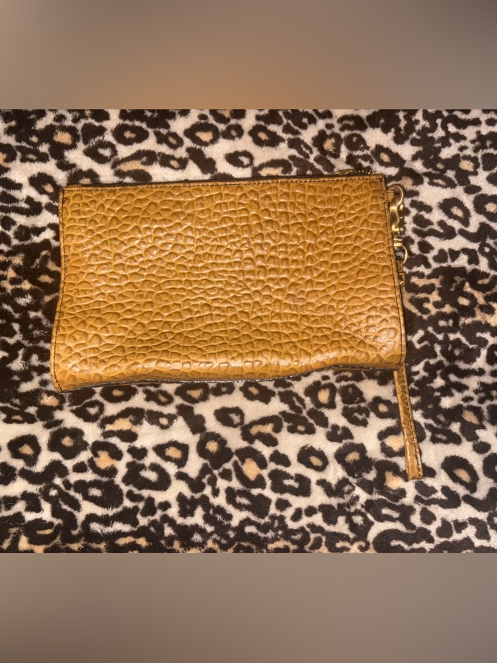 Brahmin Cognac Pebbled Leather Zip Wristlet with Tassel - Picture 3 of 5